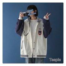 티피 여성 길거리 패션 트렌드 야구복 심플 루즈핏 야외 캐주얼 자켓