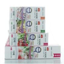 프로그 더블지퍼백 4종 혼합세트 미니 50매 + 소형 50매 + 냉장 중형 20매 + 냉장 대형 15매, 혼합, 1세트