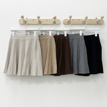 에피소드 여성 가을 겨울 니트 미니 스커트 플레어 치마