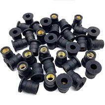 미국발송 ChofaRacing 50팩 고무 웰 너트 M6 황동 인서트 6mm 미터법 웰넛 오토바이 윈드스크린 범용 오토바이 카울 패스너 나사