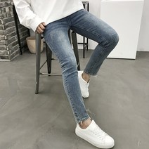 용된다 남자 워싱 스판 중청 데님 청바지