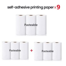라벨 프린터 미니 휴대용 스티커 무선 감열식 자체 접착 안드로이드, 9 Roll Self-adhesive
