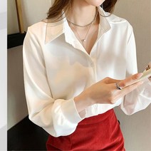 오피스여성 하늘하늘 커리우먼 블라우스 날씬한코디