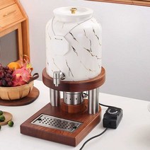 카페 음료 물 디스펜서 10L 대용량 보냉 보온 물병, 10L 사펠레 나무 베이스컬러 골드화이트세라믹