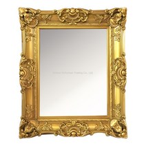 인테리어 고재 엔틱 유럽식 럭셔리 욕실 거울 화장경 골드조각 현관 옷가게 미용실 벽걸이 장식, 10인치 + A