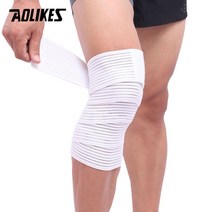 AOLIKES 1PCS 탄력 테이프 스포츠 무릎 지원 스트랩 신 가드 압축 보호대 발목 다리 손목 랩, 01 White