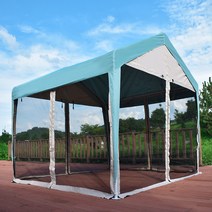 캐노피 천막 몽골 텐트 포장마차 그늘막 3x3M, 6)3X3 프레임+천장 하늘색+모기장 천막