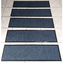 계단 미끄럼방지 패드 다양한 컬러 미끄럼 방지 테이프 매트 시트 부착형 두꺼운 패드 미니 카펫, 그레이-더블 스트라이프 + 28×90cm개