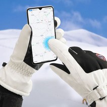 쿨샵 휴대폰 터치 스키장갑 방수 방풍 겨울스포츠 방한귀마개 용품 등산장갑 작업용, 킹덤 화이트L