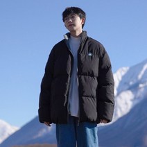남자 고등학생 패딩 점퍼 청소년 겨울 아우터 오버핏 블랙 자켓