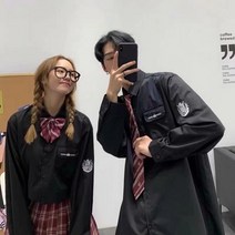 남성과 여성의 봄 긴팔 루즈한 셔츠 유니폼