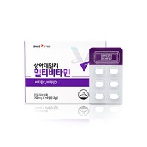 상아제약 상아 데일리 멀티비타민 종합 비타민C 비타민B 영양제 뼈건강 피부관리 항산화 철의흡수 아스코르빈산 햇빛, 1통, 700mg 60정