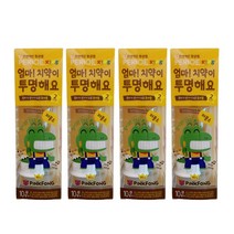 페리오 엄마 치약이 투명해요 [홍스타] 핑크퐁 아동치약 스텝2 불소함유, 80g, 4개