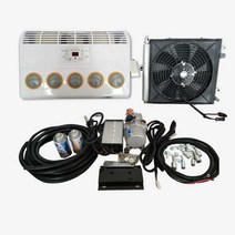 무시동 에어컨 차박 캠핑카 카라반 화물차 에어컨, 12V 빨간색 수직형(냉매 포함) + 액세서리 풀 세트