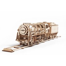 유기어스 3D 목재 퍼즐 우든시티, 3D목재퍼즐 증기기관차 (Locomotive), 443p