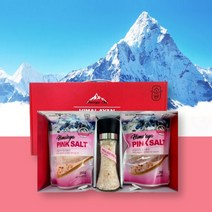 [핑크솔트 선물세트A] (600g+그라인더+박스포장) 히말라야 핑크소금 1% 암염 고급소금 집들이 돌잔치 결혼식 장례식 답례품 크리스마스 설날 새해 연말 송년회 선물, 600g, 1세트