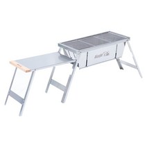 꼬치 숯 그릴 양꼬치 기계 이국주 사이드 바베큐 스토브 가정용 실내 이국주 그릴판 탈부착식, 02.캠핑브라켓+사이드테이블+사인튜브+사인+숯