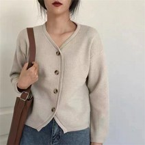 5컬러 미니 앞절개 기본핏 가디건 여성 니트 가을 스웨터 캐주얼 데일리 출근 명절코디 며느리룩