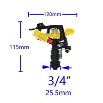 간이스프링클러 스프링쿨러 헤드 패키지 세트 1/2 "3/4" 남성 농장 회전 로커 스프링클러 360 도, 3I4