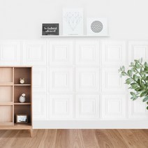 3D입체벽지 웨인스코팅 폼블럭 셀프시공 접착식 시트지, 화이트