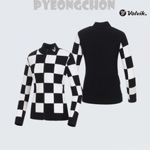 볼빅 여성 골프 체커보더 바람막이 니트 가디건 VLMSM212