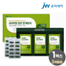 프리미엄 징코 앤 메모리 식약처 인증 두뇌 기억력 인지력 혈행 개선 은행잎 추출물 영양제, 1박스, 90캡슐