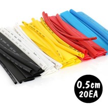 프리미엄 열 수축 튜브 세트 0.5x15cm 블랙 20EA 단선방지 케이블결속 케이블방수 케이블튜브 고무관 Bellos^^&&^^+++, Bellos 상품선택