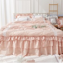 류금숙 여자의 마음 바이오워싱 광목프릴 차렵이불 베개 프릴침대커버 세트
