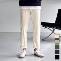 이브 남성 면 밴딩 빅사이즈 일자 치노 팬츠 5color (6081-1)