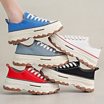 여성 스니커즈 키높이 캔버스화 6cm