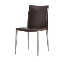 [하이파가구] 주노/ 천연가죽의자 식탁의자 색상4, 색상:다크브라운