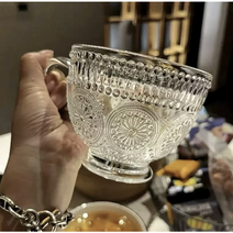온리무드 빈티지 글라스볼 유리볼 요거트볼 시리얼볼 북유럽스타일 그릇 인테리어 소품 감성 주방 식기, 1개