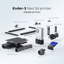 실사출력기 Creality-최신 3D 프린터 Ender-3 Neo CR 터치 자동 레벨링 전체 금속 보우 덴 압출기 대형 골판지 방열판