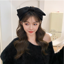 무료배송!! 마트정 샤이니 새틴 더블리본 헤어밴드 블랙리본 헤어밴드 리본 머리띠