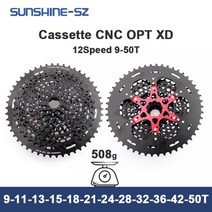 로드 MTB 자전거 부품 스프라켓 SUNSHINE Flywheel 11s 12 속도 9T 42T 46T 50T XD 카세트 MTB 프리휠 자전거 ULD Rainbow 산악 자전거 스프로킷 SRAM, 05 12S 9-50T BLACK