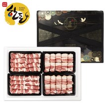 소소한 한돈 1등급 특허받은 소백산 쑥돈 삼겹살 목살 400g 4구 선물세트 1.6kg