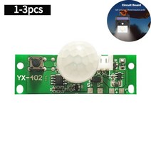 태양광 모듈 3.7V 자동 태양열 충전 회로 기판 야간 조명 제어 센서 유리 섬유 제조 3 가지 모드, [03] 3pcs