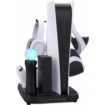 [2021년 신형]PS5 PSVR세로 놓고 스탠드 PS5컨트롤러와 PlayStation move충전기 VR헤드 세트헤드폰 헤드, 1