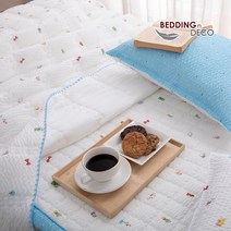 베딩앤데코 귀염둥이 쥴리 순면 시어서커 여름이불세트 시어서커이불, 쥴리_블루