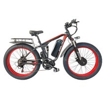 접이식전기자전거2000W 전기 자전거 듀얼 모터 Smlro V3 프로 26 인치 48V 28MPH 16Ah 22.4Ah 스노우 산악, 03 Black Red, 02 22.4AH