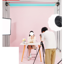 크로마키 프레임 거치대 선반 천거치대 배경보드판, 전동 4축 2m (천x)