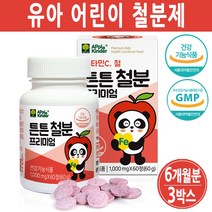 유아철분제 어린이 아이 키즈 아동 초등학생 철분제 종합 영양제 비헴철 비타민C 독일산, 3병, 키즈철분(60정)