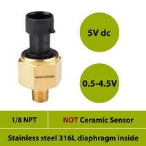 압력 송신기15 30 50 75 100 150 psi 10 12 16 25 40 bar 게이지 5V 압력 센서 0.5 4.5V 출력, 02 30psi 2bar gauge