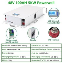 딥싸이클배터리 캠핑용 차량용 산업용 Powerwall 48v 100ah Lifepo4 Solar 512v 5kw 배터리 6000 최대 32, 01 48V 100Ah 1pcs