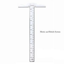 측정공구 T사각형 눈금자 플라스틱 모양 투명 측정 직선 30cm 도구, 01 A