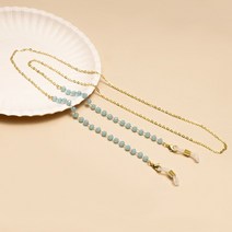 안경보관함 안경흘러내림방지 안경케이스 안경걸이 안경거치대 남녀공용 크리에이티브 크리스탈 비즈 안경 체인 미끄럼 방지 선글라스 끈 얼굴 마스크 홀더 코드 다채로운 쥬얼리, 16.색상 5