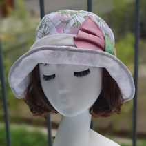 루이엘 [플라잉피쉬Ⅱ] 가벼운모자 여성스러운모자 여름모자 실크장식 챙모자 선울용 나뭇잎장식 꽃모자