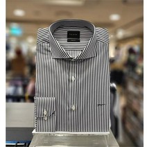 예작 SH04 블랙 런던스트라이프 와이드카라 슬림핏 셔츠 YJ9FBS115BK