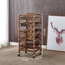 복고풍 미용실트레이 바버샵 심플 철제 미용웨건 미용츄레이 작업대 이동식 트롤리 선반, 1개, N
