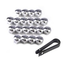 20pcs 17mm 휠 너트 볼트 헤드 커버 보호 캡 외부 장식 실버, 그물